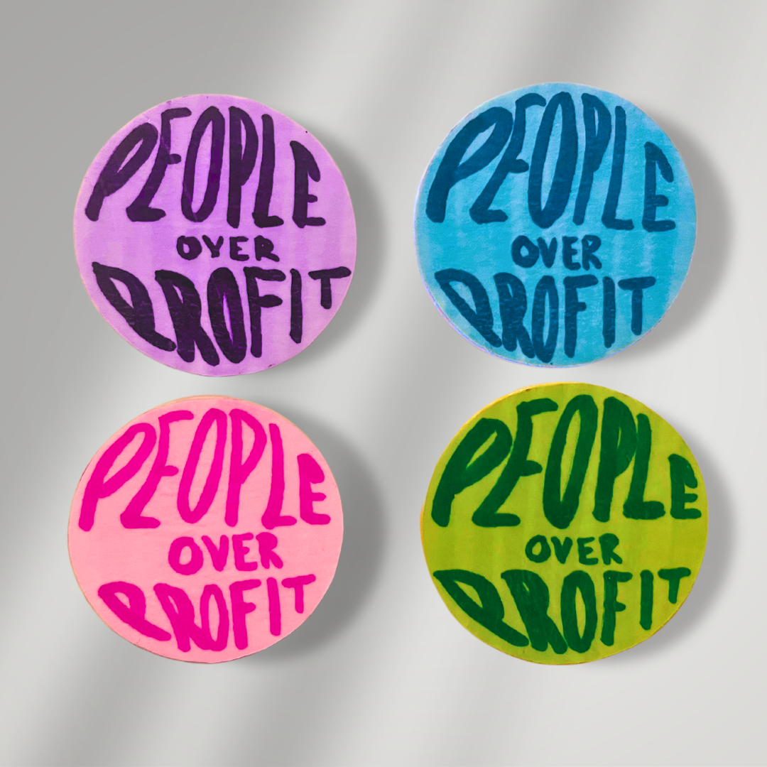 People Over Profit Button